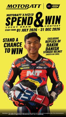  MOTOBATT X HD13 SPEND & WIN LUCKY DRAW CONTEST 