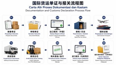 China to Malaysia Customs Documentation & Customs Clearance Process Flow