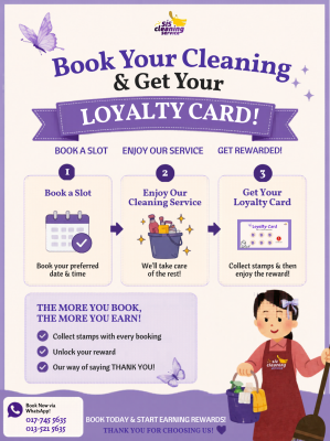 BOOK A CLEANING SERVICE & GET YOUR LOYALTY CARD! 