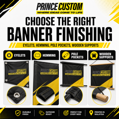 Banner Finishing Guide Malaysia | Eyelets, Hemming & Pole Pockets