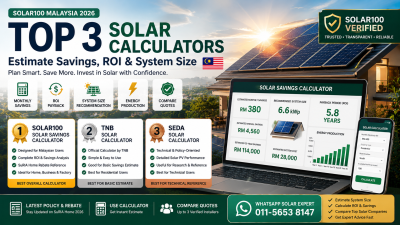Top 3 Solar Calculator Malaysia 2026 | Anggaran Penjimatan Bil, ROI & Saiz Sistem Solar