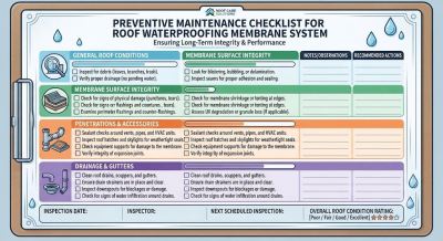 A Preventive Maintenance Checklist for Roof Waterproofing Membrane Systems