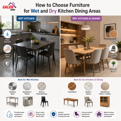 How to Choose Furniture for Wet and Dry Kitchen Dining Areas