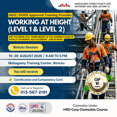 Working At Height, 19&20 August 2026, CEP 10 Point, Bintulu