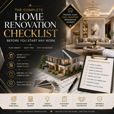 The Complete Home Renovation Checklist Before You Start Any Work (2026 Guide)