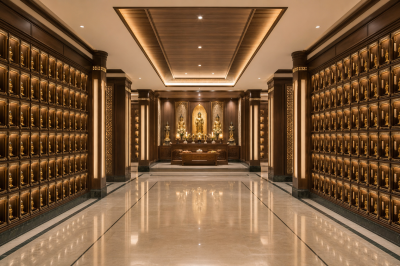 Columbarium Interior 3D Design in KL for Temple Renovation Planning