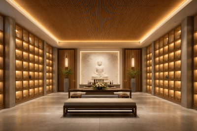 Memorial Hall Lighting and Layout Planning in Malaysia for Columbarium Upgrades