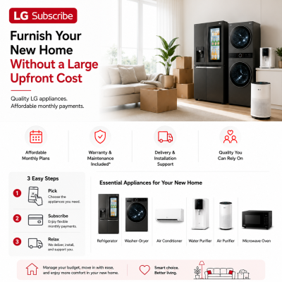 LG Subscribe Appliances for a New Home Without Large Upfront Costs