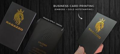 Emboss Business Card with Gold Hot Stamping
