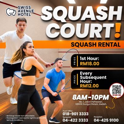 Squash Court Rental at Swiss Avenue Hotel