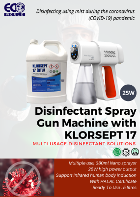 Disinfectant Spray Gun Machine with KLORSEPT 17