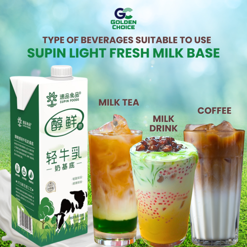 What kind of beverages available to use "Supin Fresh Light Milk Base?"