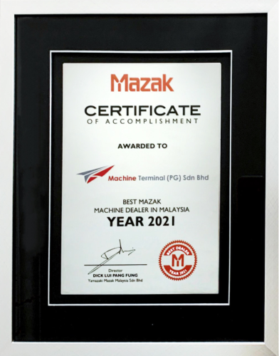 Mazak Best Dealer Award Malaysia 2021