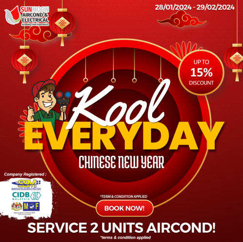CHINESE NEW YEAR PROMOTION! UP TO 50% DISCOUNT FOR AIRCOND SERVICES