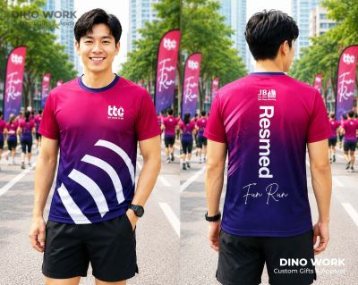 Custom Sublimation Fun Run T-shirt for Resmed