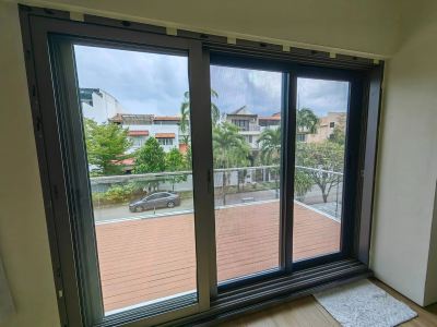 Security Stainless Steel Mosquito Wire Mesh Sliding Door (view from inside)