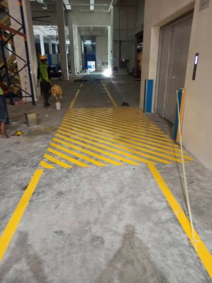 Yellow Lining At Penang Airport Cargo, Bayan Lepas, Penang