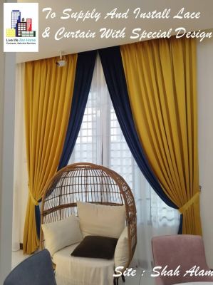 Supply & Install Curtain & Lace with Two Tone Colour @Shah Alam
