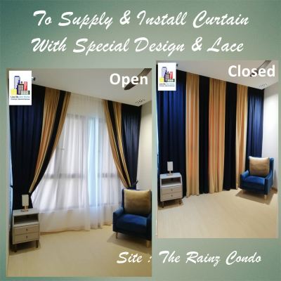 Supply & Install Curtain & Lace With Two Tone Colour @The Rainz Condo, Bukit Jalil