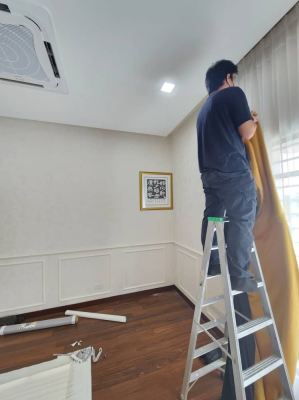 House Refurbishment Including Curtain, Wallpaper, Timber Blinds, Painting @Dr's House Alam Impian