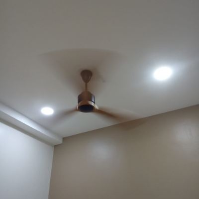 Install fan hook and fan, replace wall light at SS3, PJ