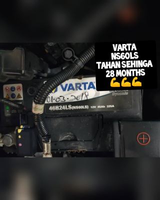 VARTA BATTERY # HONDA HRV # NS60LS (46B24LS) TAHAN SEHINGA 28 MONTHS