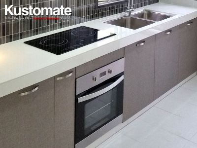 Concrete Kitchen Countertops With Melamine Cabinets