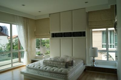 Wall Panel , Bed Head Upholstery ,Sheer with Curtain
