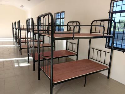 Heavy Duty Double Decker Bed, HRF Foam Mattress & Steel Locker for Kem Askar Wataniah Malaysia