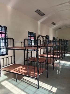 Heavy Duty Double Decker Bed, HRF Foam Mattress & Steel Locker for Kem Askar Wataniah Malaysia