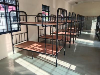 Heavy Duty Double Decker Bed, HRF Foam Mattress & Steel Locker for Kem Askar Wataniah Malaysia