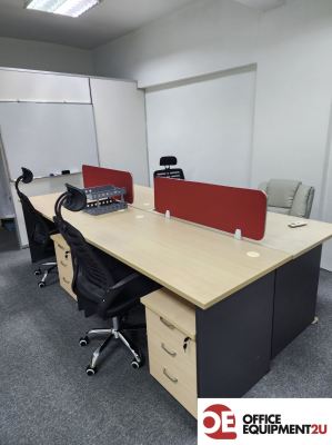 Office Workstation (Cluster of 4) & Whiteboard