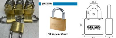 15 x KEY-NOX 50 Series 50mm Solid Brass Padlock with Key Alike System