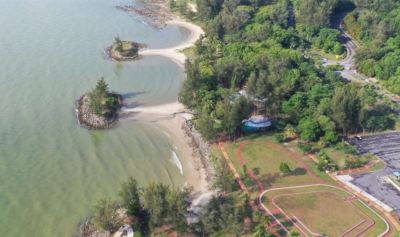 Island formation at Tg Batu public beach at Bintulu, Sarawak