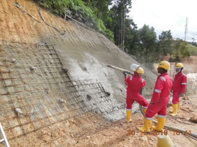 Guniting hill slope as part of slope protection for gas pipeline, Pengerang, Johor