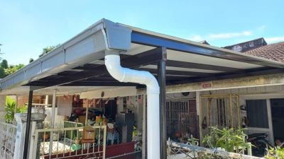 Mild Steel Acp aluminium roofing with gutter installation at  seremban