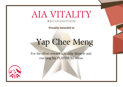 Yap Chee Meng Platinum AIA Vitality