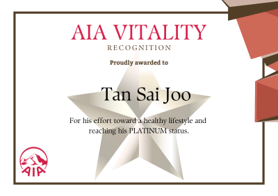 Tan Sai Joo Platinum AIA Vitality