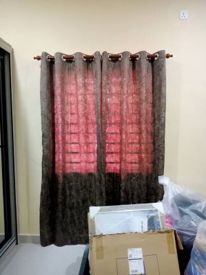 Project Installation at Kampung Api-Api -Eyelet Curtain -Wooden Rod