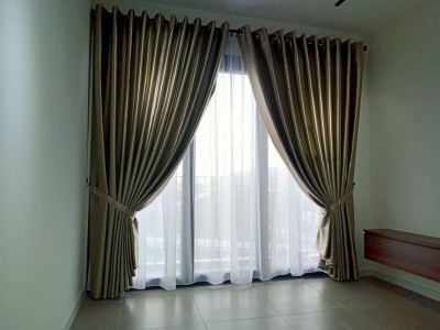 Rod Installation & Eyelet Curtains Kain Blackout 110" - Aster Residence Cheras, Kuala Lumpur, Selangor