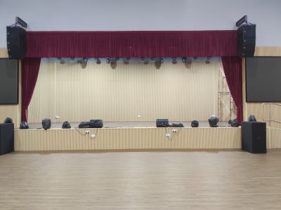 Custom made Stage Curtain installation at Event hall/ School hall; Pemasangan Langsir Pentas untuk dewan; Kawasan 13, 42000 Port Klang, Selangor