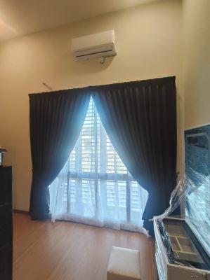 Custom made Blackout Curtain and lace Curtain with french pleat design; Jalan DS 1/2,Danau Simfoni,Bandar Gamuda Gardens 48050 Rawang