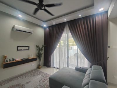 Custom made Blackout Curtain and lace Curtain with french pleat design; Jalan DS 1/2,Danau Simfoni,Bandar Gamuda Gardens 48050 Rawang
