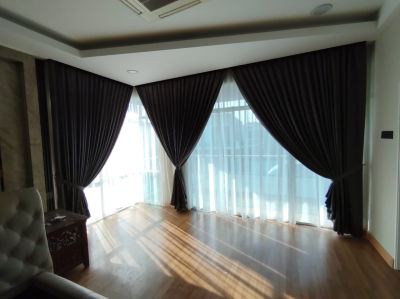 Custom made Blackout Curtain and Lace Curtain; Zebra Blind installation: Klang, Nilai, Kuala Selangor