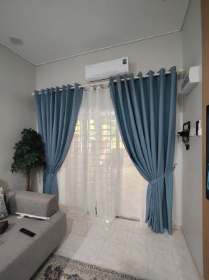 Blackout Curtain and Lace Curtain with eyelet design; Zebra Blind installation: Jalan Desiran Malawati 1/8, Taman Desiran Malawati, 45000 Kuala Selangor, Selangor
