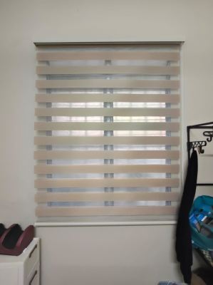 Blackout Curtain and Lace Curtain with eyelet design; Zebra Blind installation: Jalan Desiran Malawati 1/8, Taman Desiran Malawati, 45000 Kuala Selangor, Selangor