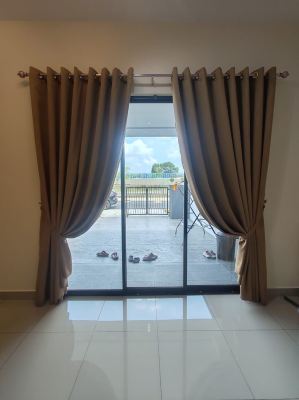 Blackout Curtain with eyelet design and Zebra Blind installation: Klang, Nilai, Kuala Selangor