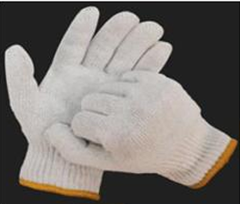 White Cotton Knits Gloves