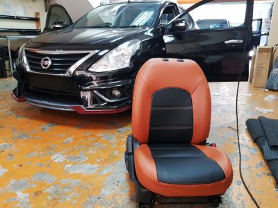 Nissan Almera Car Auto Shop Leather Seat Cushion Installation from Subang Jaya, Petaling Jaya