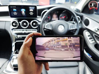 Mercedes W205 install OEM Android Player & IROAD Dashcam & Nano Ceramic Solar Tint in Puchong